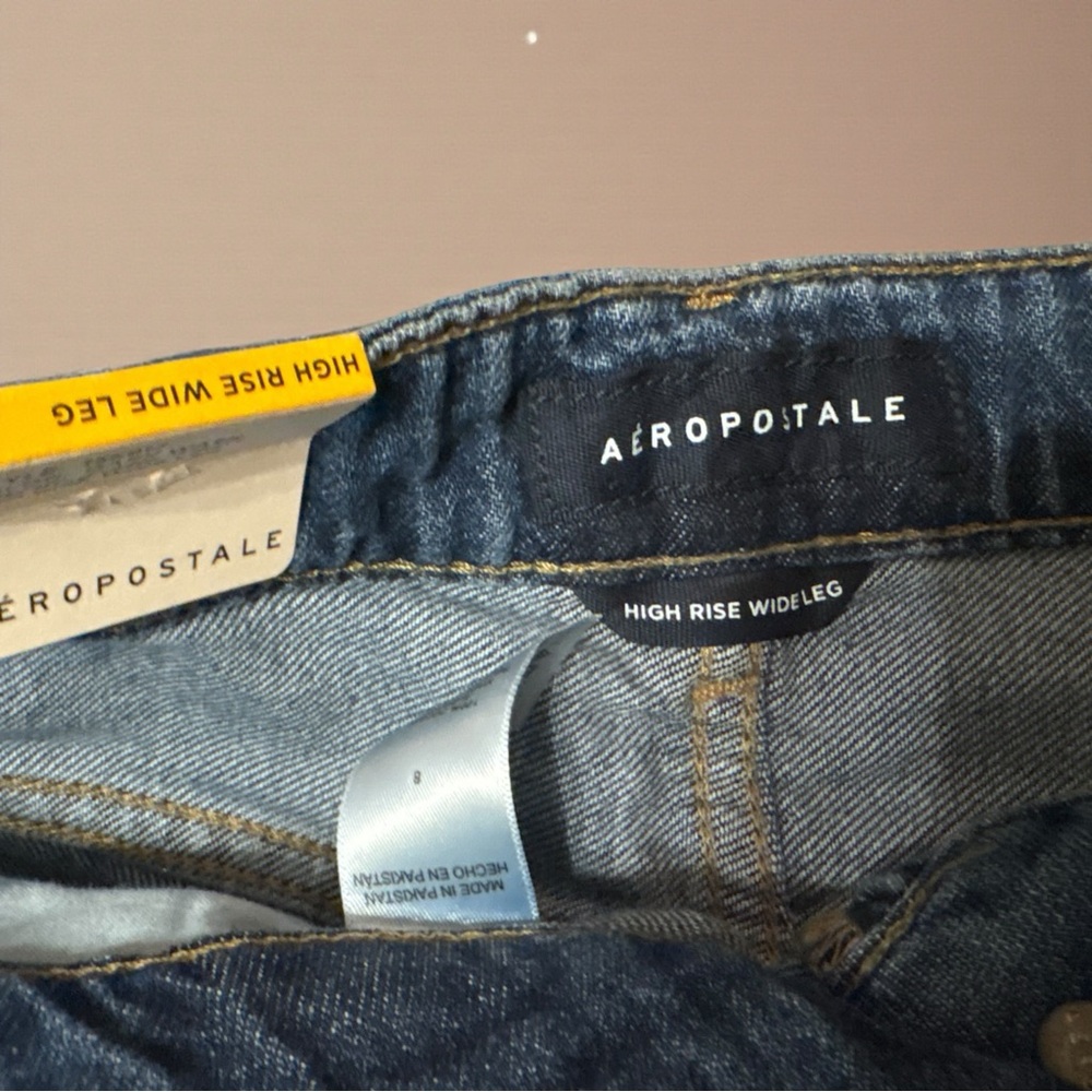 Aeropostale NWT High Rise Wide Leg Jeans Size 8 - Picture 6 of 9